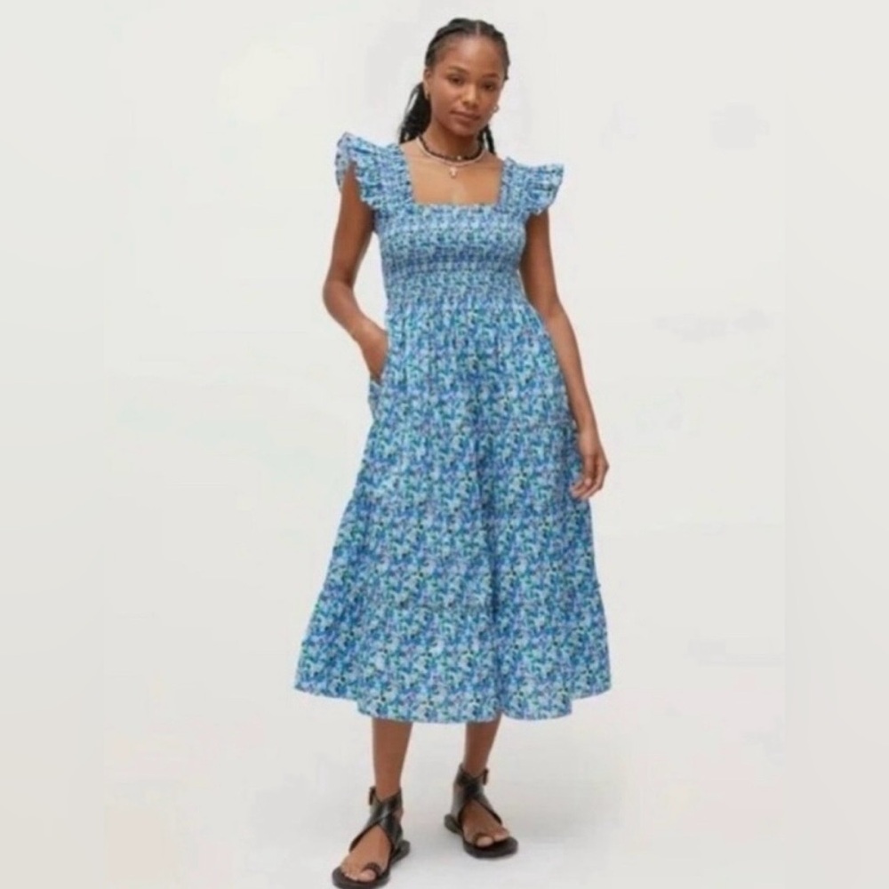 Hill House Blue Floral Nap Dress Artists Edition Beflowered Charms Print